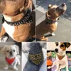 2 "de large colliers de bandana pour chien de compagnie en cuir à pointes cloutées collier de chien de compagnie écharpe foulard adapté pour les chiens de taille moyenne Pitbull Boxer 211006