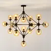 Lustres Moderne Bulle En Verre Éclairage LED Moléculaire LOFT Industriel Suspension Pour Salon Chambre Luminaire Suspendu