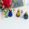 DIY Mini-Glasflaschen mit Korken, kleine rechteckige Gläser, niedliche Anhänger, Fläschchen, Geschenke, gemischt, 7 Farben, 10 Sets, gute Menge