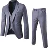 2021 Abiti da uomo Slim da uomo Abiti da uomo Abbigliamento casual Groomsman Tre-Piece Suit Blazer Giacca Pantaloni Pantaloni Gilet Set X0909