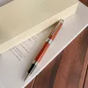 Yamalang Luxury Pen Classic Round Solid Wood Signature Pens Noble Gift Apricot Tree Material Forting Bekväm att skriva GOOD-GIFT2389