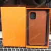 Classic Orange Fashion Luxury Phone Cases för iphone 13 13pro 12 12Pro Max 11 11pro XS XR XsMax 8 plus högkvalitativt präglat läderfodral Co