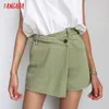 Tangada Femmes Summer Denim Jupe Shorts Zipper Poches Femme Rétro Casual Shorts Pantalones PP04 210609