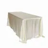 228x335cm Black Wedding Satin Tablecloth Party Table Cloth White Rectangle For el Banquet Events Decoration 211103