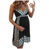 Summer dress for Pregnant women 2021 Sexy Backless Dress Splicing Bandage Maternity Dress Women plus size dresses Q0713