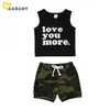 0-18m Summer Born Infant Baby Boy Ubrania Zestaw List Kamizelki Topy Camo Shorts Stroje Kostiumy 210515