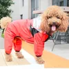 ペット犬アパレル防水レインコートジャンプスーツ反射レインコートフード付き防水ジャケット小型犬屋外服ペット用品 WH0336