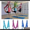 Stripes Fitness Supplies Sports Outdoors5 Colors Yoga Hammock 6 Handles Strap Home Gym Hanging Belt Swing AntiGravity Aerial Tr6039272