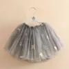 Summer Casual 2 3 4 6 8 9 10 Years Kids Clothing School Dance Embroidery Floral Glitter Lace Tutu Skirt For Baby Girls 210701