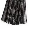 Kadınlar Şık Kolsuz Sequins Mini Elbise Yay Süslemeleri Spagetti Kayışı Seksi Lady Elbiseler Siyah Renk Gevşek Sundress Ropa Mujer 210515