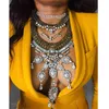 Miwens 2020 Collare Za Collane Pendenti con gemme e perle Vintage Crystal Maxi Choker Dichiarazione Argento Colore Collier Collana Boho Gioielli da donna