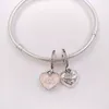 925 Sterling Silber Perlen Friends Charm Rosa Charms Passend für europäischen Pandora-Schmuck Armbänder Halskette 791950CZ AnnaJewel