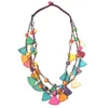 Collar bohemio estilo nacional triangular geométrico multicapa colgante largo collar de mujer accesorios de ropa colgante