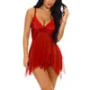 Femmes Lingerie Robe en dentelle Babydoll V couche-couchage Chemise Strap érotique Costumes Sexe sous-vêtements SH190827