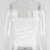 Colysmo Découpé Blanc Top Invisible Zipper Solide Couleur Slim Fit Dos Nu Peplum Femmes Sexy Party Club Tenues Mode Cami 210527