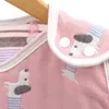كيس النوم القطن ستة طبقة الشاش الطفل الطفل المضادة للركل سترة الرضع للجنسين كيس أكمام بطانية يمكن ارتداؤها 220216