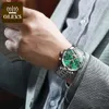 OLEVS Automatic Mechanical Men Watches Stainless Steel Waterproof Date Week Green Fashio Classic Wrist Watches Reloj Hombre Q0902
