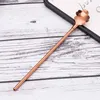 Flower Drinking Long Straw Spoon Stainless Steel Long-Handle Mixing Spoons Coffee Milk Tea Blender Kitchen Bar Tool CGY195