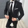 Svart Velvet Slim Fit Groom Tuxedo För Män 3 Styck Människor Passar Med Sjal Lapel Anpassad Man Mode Kostym Jacka Vest Byxor 2020 x0909