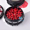 Vinho Vermelho 4-Camadas Liga de Zinco Metal Herbal Herb Tobacco Grinder Brusher 63mm