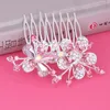 Fashion Flower Hair Coman Akcesoria ślubne Rhinestone Opaska na głowę ślubne piny biżuterii klipsy Barrettes