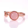 Vagzeb romantische rose goud kleur vrouwen solitaire roze steen prinses partij vinger accessoires mode-sieraden ring schattig geschenk