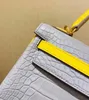 Designer Handbag Crocodile Leather 7a Quality äkta handswen 25cm äkta totes Real Matte Brand Custom Color Wax Stitchlx6b