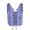 Sexig Hollow Out Camisole Kvinnor Ribbed Knitting Crop Tops Summer Fashion Club Party Wear Tank Topp Bandage Vest Kvinna Tee 210518