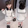 Kleding sets sexy kleine meisjes designer kleding pak 2021 halloween childrens koreaanse schattige top + korte rok tweedelige vetchebouw fille