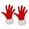 다섯 손가락 장갑 크리스마스 빨간 모피 의상 벨벳 화이트 모피 장갑 여성용 여자를위한 여성 코스프레