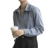 Leke OL Stil Örgün kadın Bluz Turn-down Uzun Kollu Gömlek Kadın İş Giyim Zarif Tops İlkbahar Yaz 210428