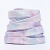 Tie Dye Shoelaces Canvas Skor Rope Vit Grå Blå Mint Grön Rost Rosa Färgrik Snörlängd 100-180 cm HotSale