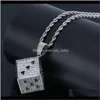 Iced Out Dice For Men Women Luxury Designer Mens Bling Diamond Cube Pendants Gold Silver Zircon Jewelry Love B2En Necklaces W69Ms14873119