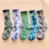 Chaussettes teintes par cravate pour hommes, Carthart brodé en pur coton épais, bas de serviette, Tube haut, outillage de sport humide