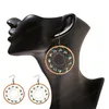 Vintage Dreamcatcher Women's Earrings Ethnic Stone Beaded Big Round Hollow Earrings For Women Summer Jewelry