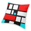 Piet Mondrian Red White and Blue Symphony Pillowcover Decoration de Stijl Mönster Kudde Cover Kasta kudde för vardagsrumskudde/dekorat