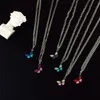 Shiny Zircon Butterfly Pendant Choker Light Luxury Aesthetic Niche Clavicle Silver-plated Necklace Party Jewelry Women Gifts