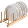 Newfactory Wooden Dish Rack, tallrikhållare Stativ Potte Lidhållare, Köksskåp Arrangör för kopp, skärbräda, skål, torkning RRA9965