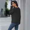 Ethnische Kleidung American für Frauen 2021 Hochwertige reine Farbe Elegante lange Ärmel Sexy Pullover Strickpullover Lässige Mode
