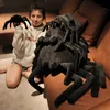 Peluche courte en forme d'araignée noire, 30120cm, poupée créative, décoration de canapé et de bureau, cadeau pour petit ami et petite amie