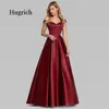 Casual Dresses Elegant Burgundy Satin Dress Long Pretty A Line V Neck Off Shoulder Vestidos De Gala238d