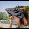 모자, 스카프 장갑 패션 anessoriessummer 여성 바이저 모자 foldable 와이드 대형 무리 해변 모자 듀얼 사용 세인트 sunshade protection casua