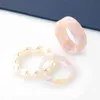 Big Square Geometric Athetic Women Jewelry Twisted Trendy Braided Leopard Chunky Korean Marble Rin Rings