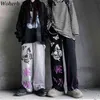 Casual Byxor Kvinnor Harajuku Gothic Byxor Streetwear Vintage Koreansk Ins Fashion Straight Pant Bottoms 210519