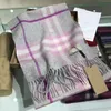 Fashion Winter Unisex Cashmere Scarf For Men Women Designer Classic Check Big Plaid Shawls and Scarves Men's Women's warm striped