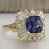 Fedi nuziali Fashion Square Blue Stone Ring Charm Female CZ Jewelry For Women Promise Engagement Accessori da donna Regali