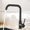 FLG Kitchen Faucet Black 360 Rotate Mixer Faucet for Kitchen Rubber Design and Cold Deck Mounted Crane for Sinks 974-33B 210724