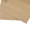 Hållbara flerstorlekar Flat Brown Kraft Packaging Väskor Mat Bolsa Paper Bag Storage med Clear Window 100st/Lothigh Qty