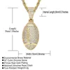 Hip Hop Iced Out Football Pendant Necklace Gold Silver Plated Mens Bling Sport Jewelry Gift7490027