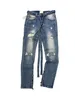 Мужские джинсы роскошные дизайнеры разорванные моды Джинская одежда дизайн брюки светло-голубые мужчины тонкие джинсовые прямые велосипедные отверстия хип-хоп высококачественный размер 29-42